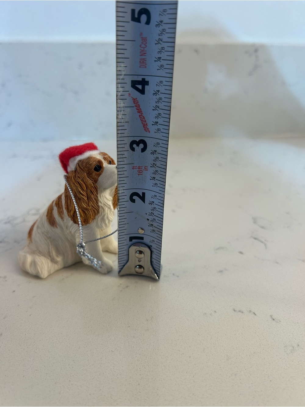 Sandicast Cavalier King Charles Ornament with Red Santa Hat - Picture 5 of 6